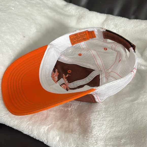 Dunkin' Donuts Retro Trucker Mesh Hook & Loop Cap orange white brown - Picture 4 of 5